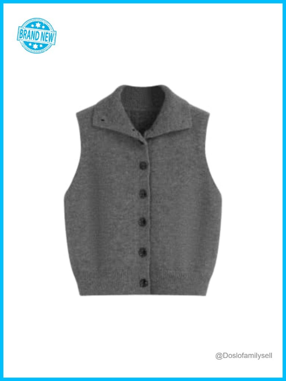 CIDER Sweater Vest Cropped Two-Way Button Down Cardigan